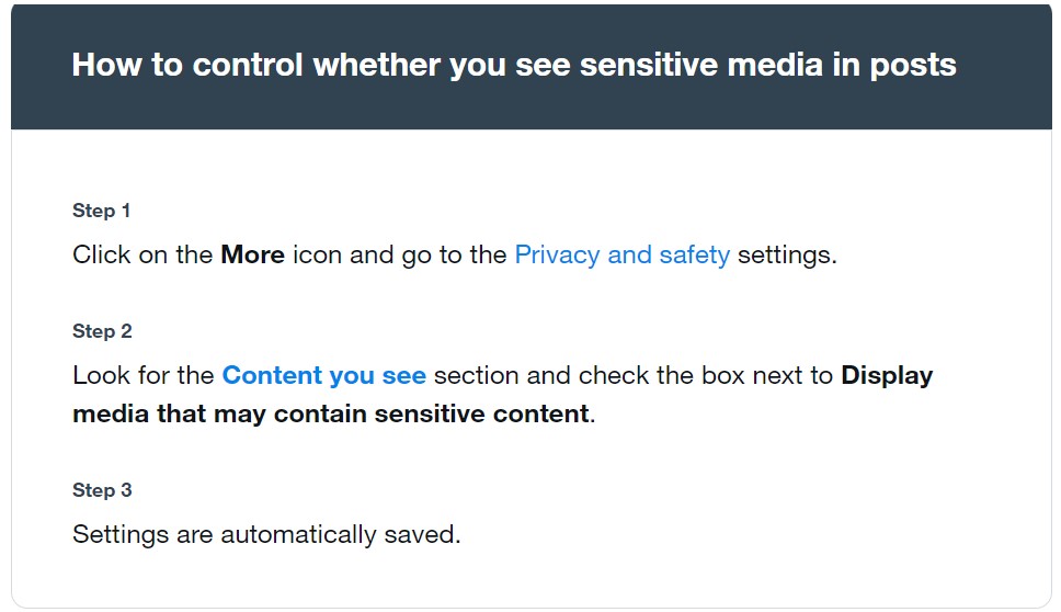 How to see sensitive content on twitter