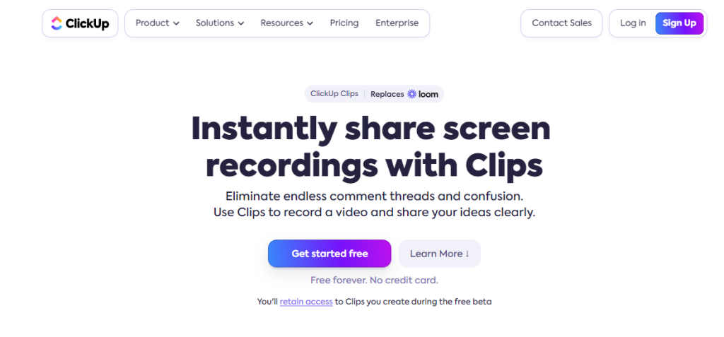 Free Screen Recorders ClickUp Clip