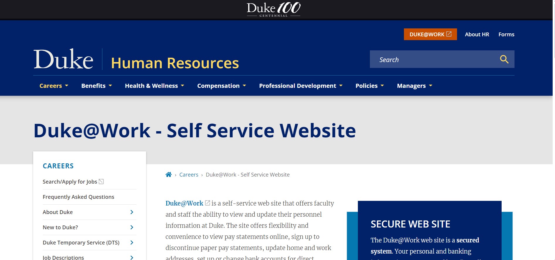 Duke@Work: Enhancing Employee Self-Service at Duke University