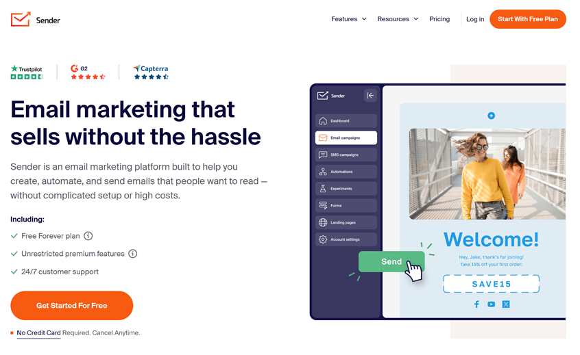 sender best email marketing services