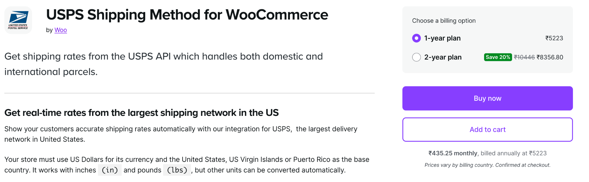 WooCommerce USPS Shipping Method