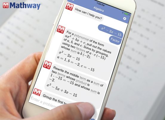 Mathway AI homework helper showing step-by-step math solution