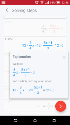 Photomath AI homework helper showing math solving steps